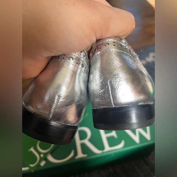 Silver Leather Jcrew Flat - Picture 3 of 6